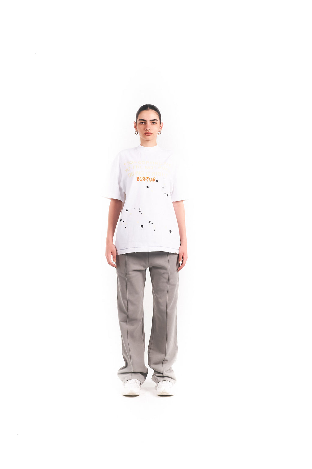 “STOP COPYING ME ” WASHED TEE – WHITE