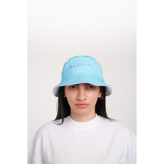 BUCKET HAT WHITE & BABY BLUE 