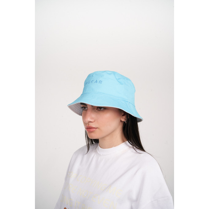 BUCKET HAT WHITE & BABY BLUE 